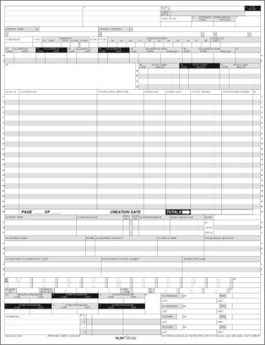 Sample CMS 1450 Billing Form