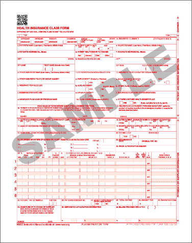 Sample CMS 1500 Billing Form